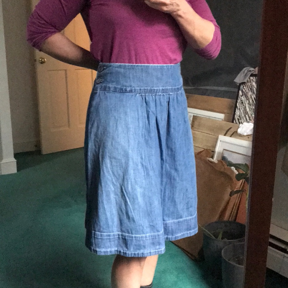 Lightweight denim A line skirt